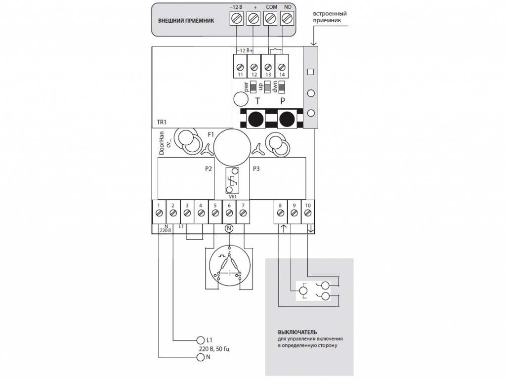 Схема подключения блока дистанционного управления CV01