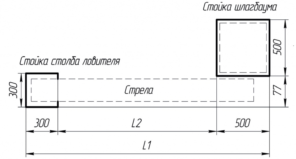 Схема бетонирования основания для установки шлагбаума ДорХан