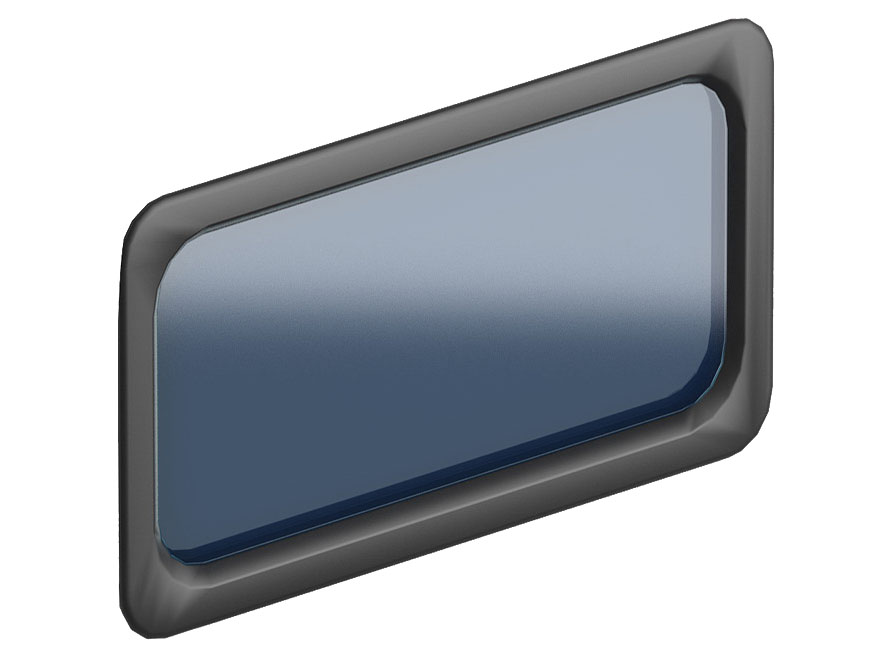 Окно акриловое 627 х 327, черное, промышленное (арт. DH85603)