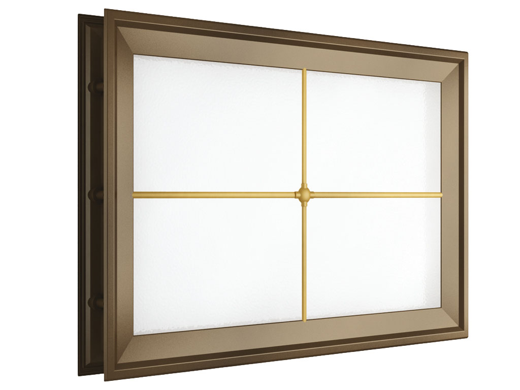 Окно акриловое 452 х 302, коричневое с раскладкой «крест» (арт. DH85628)